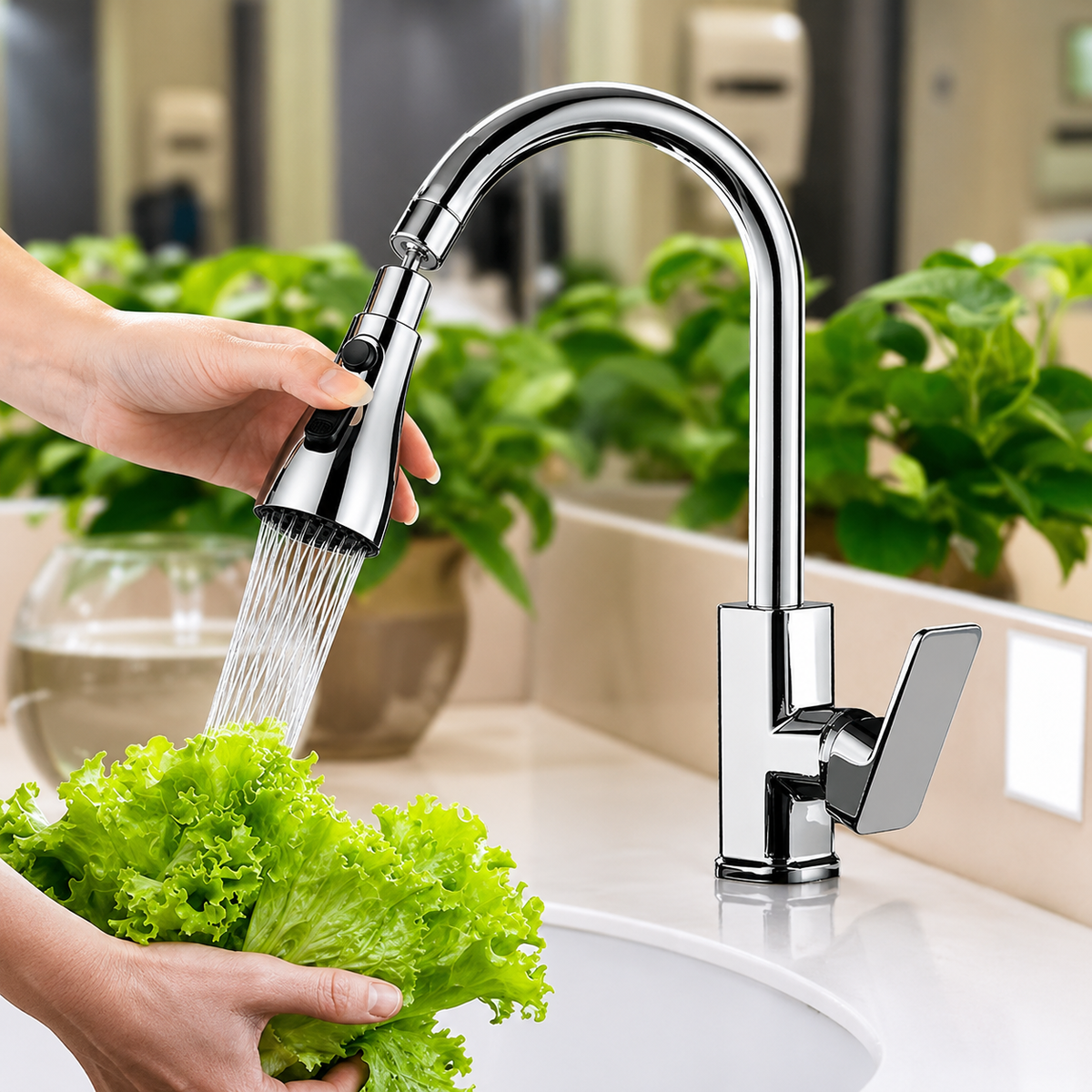 360° Flexible Kitchen Tap Extender – 3-Mode Water Saving Faucet Attachment
