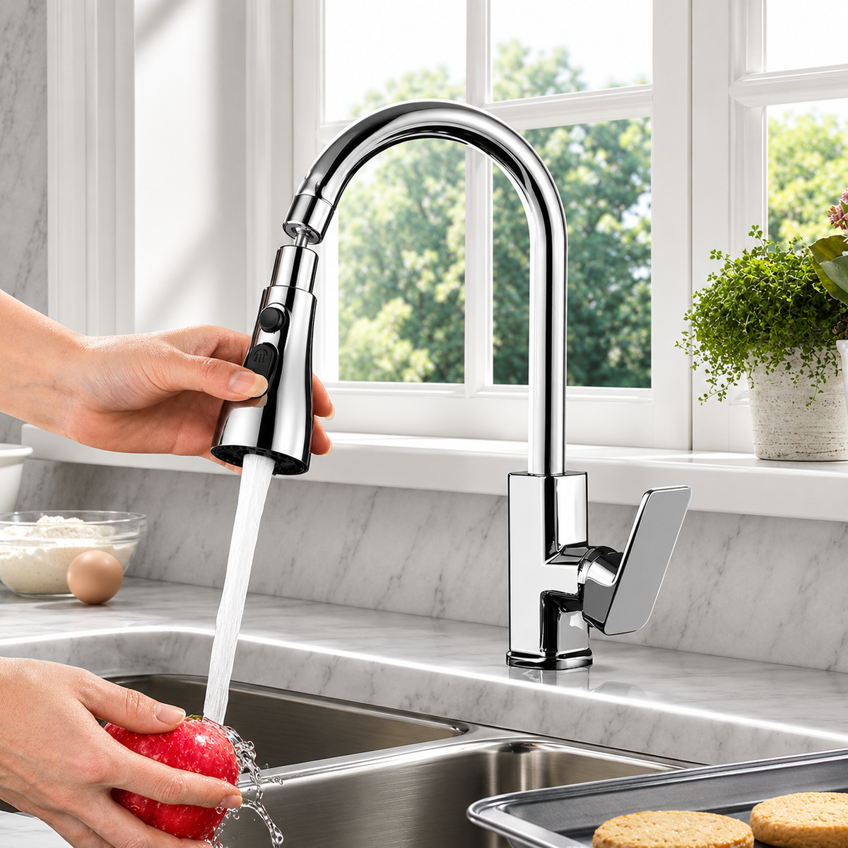 360° Flexible Kitchen Tap Extender – 3-Mode Water Saving Faucet Attachment
