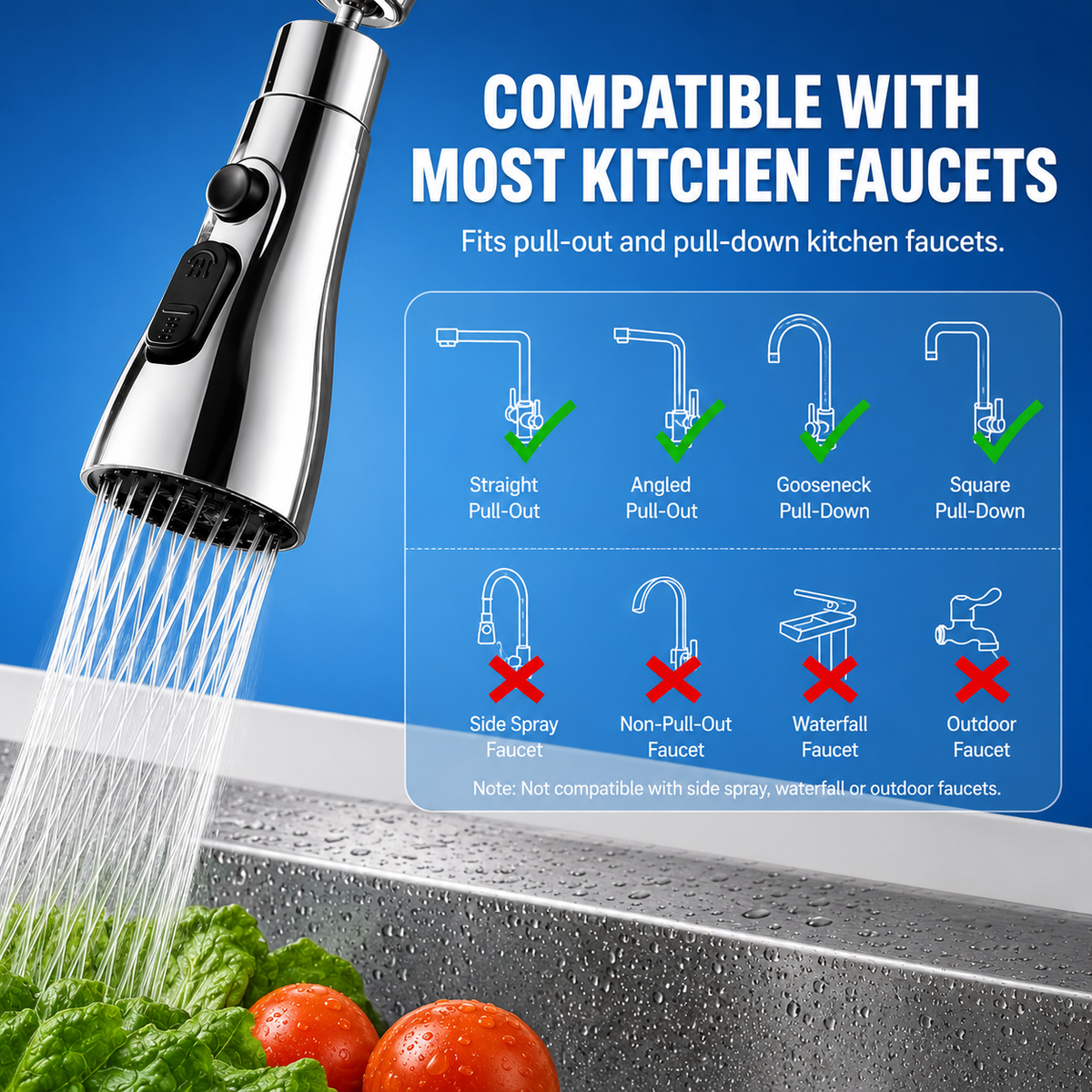 360° Flexible Kitchen Tap Extender – 3-Mode Water Saving Faucet Attachment
